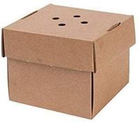 BIOZOYG 100 Cardboard Burger Boxes with Hinged Lid I Disposable Hamburger Box Compostable Burger Packaging Kraft Carton with Holes I Clamshell Take-Away Burger Boxes Brown 13 x 13 x 10 cm, square