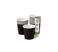 BIOZOYG 50x Disposable Coffee Cups 100 ml / 4 oz, Ø 62 mm Black - Paper Cups for hot Drinks Plastic-Free - Coffee Cups Disposable