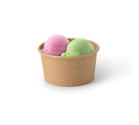 BIOZOYG 50x Paper-ice-Cream Cups 6 oz Brown - Disposable Cups Plastic-Free and Recyclable - Dessert pots take-Away Food Cup