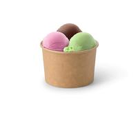 BIOZOYG 50x Paper-ice-Cream Cups 8 oz Brown - Disposable Cups Plastic-Free and Recyclable - Dessert pots take-Away Food Cup