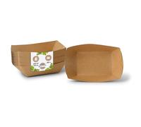 BIOZOYG Cardboard Bowls Finger Food Disposable Boat with Organic Coating I Disposable Tableware Biodegradable I Serving Bowl Dip-Bowls I to Go Snack Bowl 400 ml 250 Pieces