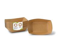 BIOZOYG Cardboard Bowls Finger Food Disposable Boat with Organic Coating I Disposable Tableware Biodegradable I Serving Bowl Dip-Bowls I to Go Snack Bowl 400 ml 250 Pieces