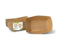 BIOZOYG Cardboard Bowls Finger Food Disposable Boat with Organic Coating I Disposable Tableware Biodegradable I Serving Bowl Dip-Bowls I to Go Snack Bowl 800 ml 500 Pieces