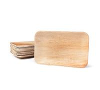 BIOZOYG Palmware DTW05329 Disposable palm leaf plate, 25 pieces, angled, flat, 25x15 cm, compostable