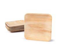 BIOZOYG Palmware DTW05369 Disposable palm leaf plate, 25 pieces, angled, 15x15 cm, compostable