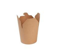 BIOZOYG Take-Away Noodle Box Chinese Take-Out Box Organic Packaging Pasta I Food Boxes Folding Lid Cardboard Boxes with PLA Inner Coating Compostable I 50 Noodle Boxes with Lids brown 26oz