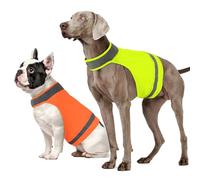 BiPawTi 2 PCS Hi Vis Reflective Dog Vest for Hunting, High Visibility Dog Safety Vest for Outdoor Activity Day and Night, Keep Visible Coat for Night Walking, Hunting - Bright Orange & Green, S