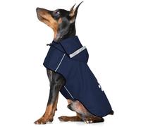 BiPawTi Dog Raincoat, Waterproof Dog Coat for Small Dogs with Adjustable Hood and Velcro Fastening, Ultralight Dog Rain Jackets with Reflective for Safe Walks (S, Blue)
