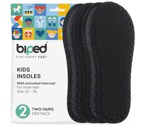 biped 2 Pairs Kids Insoles with Activated Charcoal - Hygienic Freshness for Sneakers, Rubber Boots and All Shoe Types - Washable Shoe Inserts to Prevent Sweaty feet and Odor z2769(30)