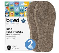 biped 2 Pairs Kids Wool Felt Insoles - Natural Felt Inserts Made of Pure Wool for Warm, Comfortable feet in Cold Weather and Winter Boots z2755(34-35)