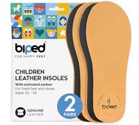 biped 2 Pairs of Children's Premium Leather Insoles with Activated Carbon - Soft Leather Insoles for Children's Shoes z2766(34-35)
