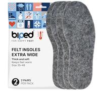 biped 2 Pairs of Extra Wide Felt Insoles - Warming Winter Insoles for Extra Wide Shoes, Work Shoes, Boots, Hiking Boots and Rubber Boots z2787(6)