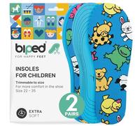 biped 2 Pairs of Kids Insoles - Extra Soft Trimmable Soles - Colorful Shoe Inserts for All Types of Children's Shoes, Boots, Slippers and Rain Boots z2751