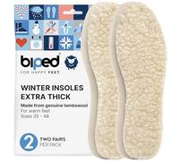 biped 2 Pairs of Lambswool Insoles - Extra Thick Insoles Made of Real Lambswool - Warming Insoles for Men and Women z1015(13)