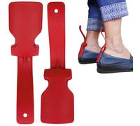 biped 2 Pairs of mini Clip-on Shoe Horns - Practical aid for Putting on Shoes - Flexible and Compact Design Protects Footwear and Socks - for Kids, Adults and Seniors z2928(red)
