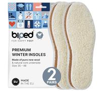 biped 2 Pairs Winter Insoles Made of Sheep Wool and Real Cork - Warm for Men and Women - Stitched Edge z2736(6)