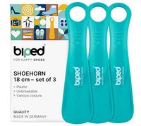 biped 3-Pack shoehorns Plastic 18 cm - Ergonomic mini Travel Shoe Horns - Compact Lightweight Accessory - Perfect for Kids and Adults on the go z1570(Petrol)