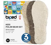 biped 3 Pairs of Children's Insoles Winter Set ICE Bear - Extra Warming Insoles with Real Lambswool, Lambskin and Wool Felt z2729(2-2.5)