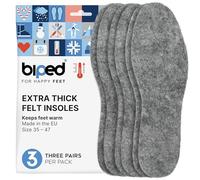 biped 3 Pairs of Felt Insoles - Extra Thick Shoe Insoles Made of Durable Felt - Warming Thermo Insoles for The Winter z1014(8)