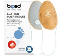 biped Half Leather Insole with Metatarsal pad - Forefoot Support for Fallen Metatarsal Arch - Women’s Leather Insoles - self-Adhesive Forefoot Cushion z1783(35-36)