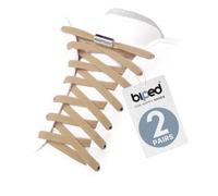 biped LACES 2 pairs elastic shoelaces no tie - shoe laces for kids and adults - quick lock with metal capsule - flat laces 6 mm z2910(#28 Beige)