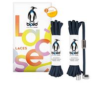 biped LACES 2 pairs elastic shoelaces no tie - shoe laces for kids and adults - quick lock with metal capsule - oval laces 4.5 mm z2911(#29 Navy Blue)