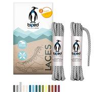 biped Laces 2 Pairs of Bicolor Rope Shoelaces Round Made of Polyester ø 4.5 mm Extra Robust - Tear-Resistant Colorful Shoelaces for Outdoors, Boots and Sneakers z2918(#B04 Grey/White,120 cm)