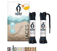 biped Laces 2 Pairs of Hiking Shoe Laces, Polyester, Round, ø 4 mm, Extra Robust - Tear-Resistant Quality Shoelaces for Hiking, Trekking and Work Shoes z2917(#B30 Dark Grey/Blue,160 cm)