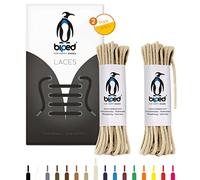 biped Laces 2 Pairs of Round Cotton Shoelaces ø 2 mm Thin - Tear-Resistant Quality Shoelaces for Leather Shoes, Boots, Boots and Casual Shoes - Made in EU z2900(Nature,120 cm)