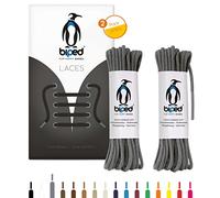 biped Laces 2 Pairs of Round Cotton Shoelaces ø 2 mm Thin - Tear-Resistant Quality Shoelaces for Leather Shoes, Boots, Boots and Casual Shoes - Made in EU z2900(Grey,120 cm)