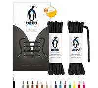 biped Laces 2 Pairs of Round Cotton Shoelaces ø 3.5 mm - Tear-Resistant Quality Shoelaces for Leather Shoes, Boots, Sneakers - for Leisure and Sports Shoes - Made in EU z2901(Black,180 cm)