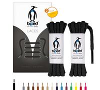 biped Laces 2 Pairs of Round Cotton Shoelaces ø 5 mm Extra Thick - Tear-Resistant Quality Shoelaces for Leather Shoes, Boots, Boots and Sports Shoes - Made in EU z2902(Black,160 cm)