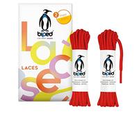 biped Laces 2 Pairs of Tear-Resistant Shoelaces for Leather Shoes, Boots, Boots - for Work, Leisure and Sports Shoes - 100% Polyester Shoelaces, Round, ø 4 mm z2914(#3 red,120 cm)