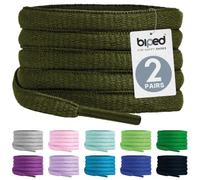 biped LACES 2 pairs oval shoelaces 6 mm - tear-resistant premium polyester shoe laces - shoelaces for sports shoes, running, basketball, sneakers and boots z2912(#33 Army Green,110 cm)