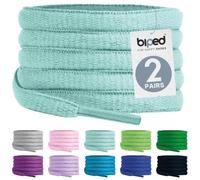 biped LACES 2 pairs oval shoelaces 6 mm - tear-resistant premium polyester shoe laces - shoelaces for sports shoes, running, basketball, sneakers and boots z2912(#15 Ocean Breeze,140 cm)