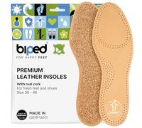 biped leather insoles with genuine natural cork - insoles made from vegetable tanned leather - cork soles to prevent sweaty feet - for ladies’ and men’s shoes z2229(9)