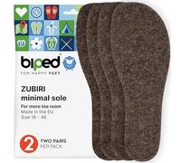 biped Minimal Sole ZUBIRI - 2 Pairs of Insoles for Barefoot Shoes - Felt Soles Made of Genuine Wool Felt - fit Minimalist Footwear for Adults and Children(37)
