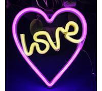 Bipily Love Neon Light Neon Love Signs Neon Light Signs LED Love Signs for Valentine Girls Room Kids Room Neon Wall Sign USB/Battery Powered Neon Light up-Love Heart B