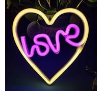 Bipily Love Neon Light Neon Love Signs Neon Light Signs LED Love Signs for Valentine Girls Room Kids Room Neon Wall Sign USB/Battery Powered Neon Light up-Love Heart A