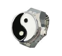 Biplut 7pcs Jewelry Set, Tai Chi Yin Yang Men Women Couple Bracelet Handmade Braided Adjustable+Finger Watch Ring+2Pcs Couple Necklaces+1 Pair Drop Earrings + Pendant Necklace, One size, Alloy Steel