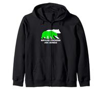 Bipolar Bear Disorder Awareness Mental Health Pun Zip Hoodie
