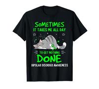 Bipolar Disorder Awareness Cat Ribbon T-Shirt