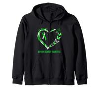 Bipolar Disorder Awareness I'm Survivor Heart Ribbon Zip Hoodie
