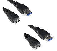BIPRA OEM SuperSpeed USB 3.0 Cable A to Micro B For WD/Seagate/Clickfree/Toshiba/Samsung External Hard Drives (2 Pack 35cm - 1 Feet - 0.35M)
