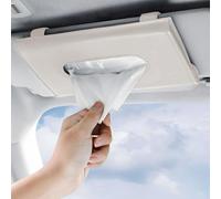 BIPROS Car Tissue Holder with Ultra Soft Lotion Facial Tissues - Slim Visor Mount for Cars/Trucks/SUVs, Kleenex-Compatible Napkin Organizer (Ergonomic Design, Easy Installation)