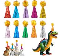 Bipy 10 Pack Mini Party Hats For Stuffed Animal Tiny Party Hat For Animal Parties, Action Figures、Birthday Decorations, Barbie Dolls, Dinosaur Small Party Hats