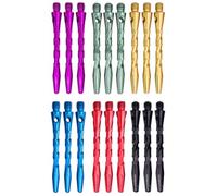 BIPY 18PCS Dart Shafts Aluminium 2BA Darts Stems Colored Dart Pole Metal Throwing Medium Shaft Pack 6 Colors Standard 2BA Carved Design Dart Accessories Aluminum