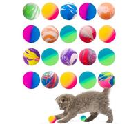 BIPY 20PCS 4 cm Plastic Cat Ball Toy Cats bouncy Balls Elastic Sponge Ball Colorful Indoor Kitten Interactive Catch Chase Balls Toy for Kittens Pets Play Exercise toy Supplies Color