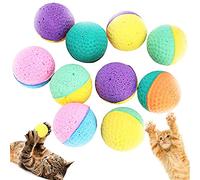 BIPY 20PCS Cat Ball Toy Foam Latex Cats bouncy Balls Elastic Sponge Ball Colorful Indoor Kitten Interactive Catch Chase Chew Balls Toy for Kittens Pets Play Exercise toy Supplies Random Color (4cm)