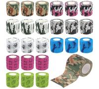 BIPY 24pcs Roll Vet Wrap Bandages for Dogs Horses Mixed Color 5cm*4.5m Cohesive Medical Tape Adherent Non-Woven for Dog Cat Pet Animals Ankle Sprains & Swelling Self Adhesive Tape Flex Leg Wrap